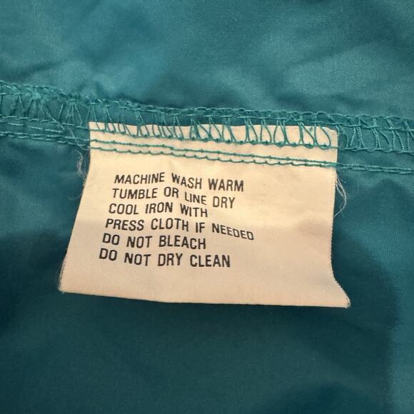 VTG Eddie Bauer Mens L Teal Green Zip Up Hooded Windbreaker Jacket 80's Pockets - Picture 14 of 14